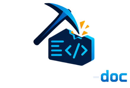 Logo de archeology-doc: un pico que abre un bloque de código